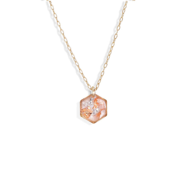 Small Shimmer Foils Hexagon Necklace - Kate Koel