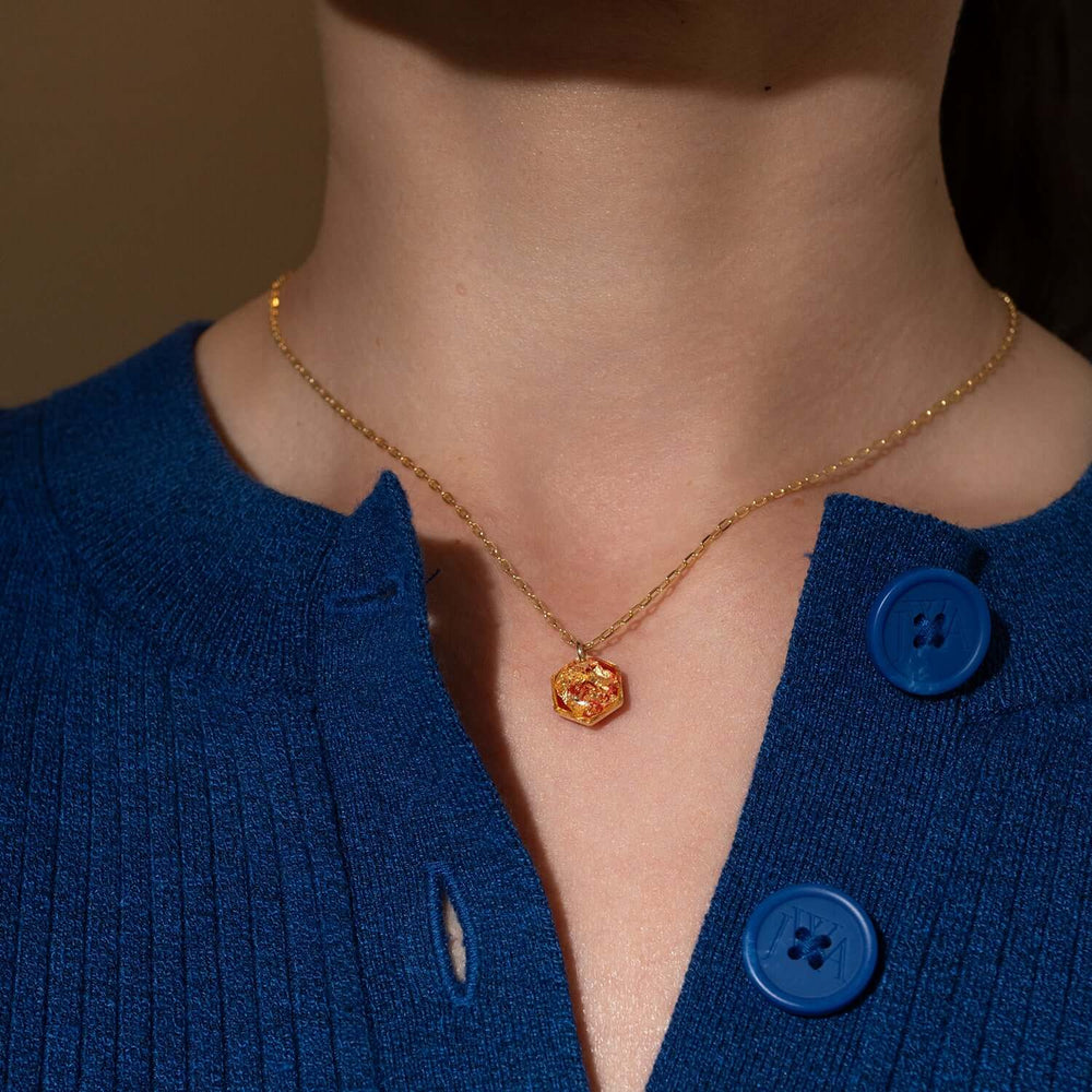 Small Shimmer Foils Hexagon Necklace - Kate Koel
