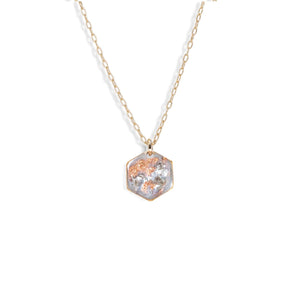 Small Shimmer Foils Hexagon Necklace - Kate Koel