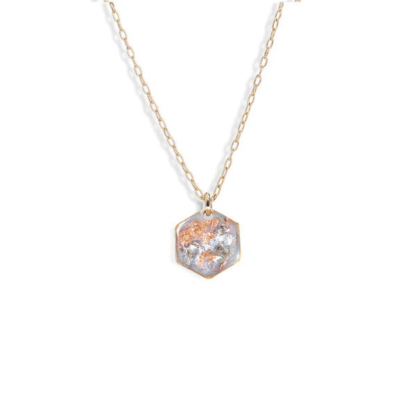 Small Shimmer Foils Hexagon Necklace - Kate Koel