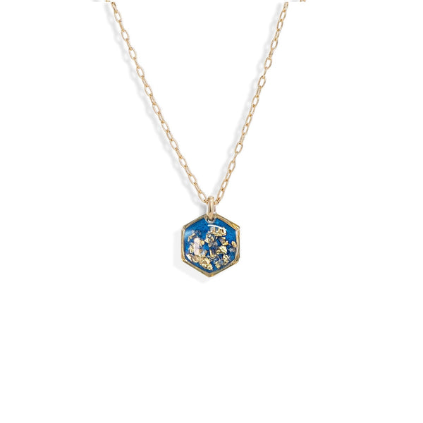 Small Shimmer Foils Hexagon Necklace - Kate Koel