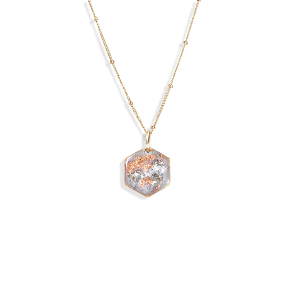 Small Shimmer Foils Hexagon Necklace - Kate Koel