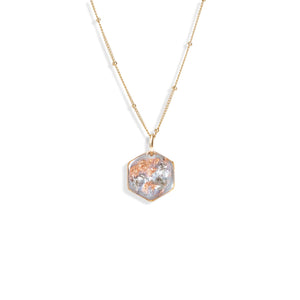 Small Shimmer Foils Hexagon Necklace - Kate Koel