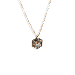Small Shimmer Foils Hexagon Necklace - Kate Koel