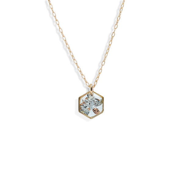 Small Shimmer Foils Hexagon Necklace - Kate Koel
