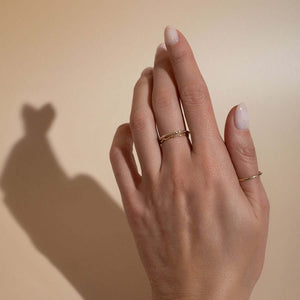 14k gold filled snake skin textured stacking ring set two-ring stack with organic scaled surface