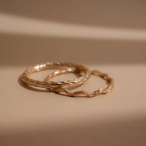 Snake Skin Textured Ring Set - Kate Koel
