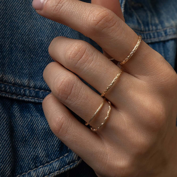 Snake Skin Textured Ring - Kate Koel
