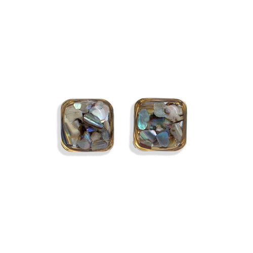 Square Abalone Studs - Kate Koel