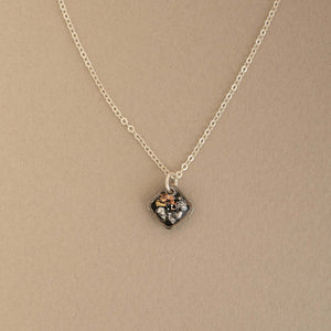 Square Black and Silver Foils Necklace - Kate Koel