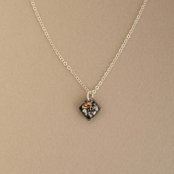 Square Black and Silver Foils Necklace - Kate Koel