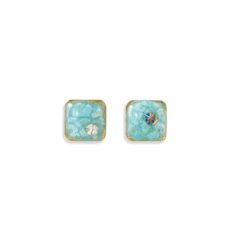 Square Blue Earrings - Kate Koel