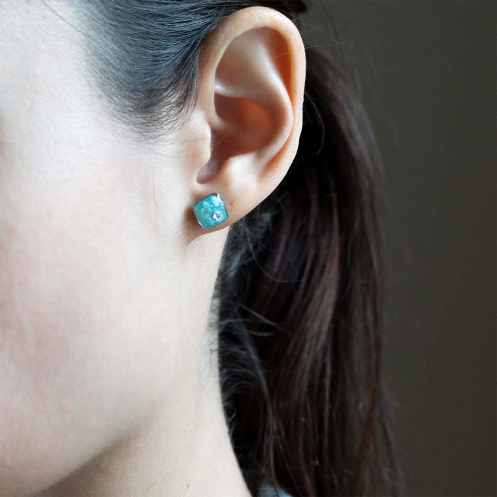 Square Blue Earrings - Kate Koel