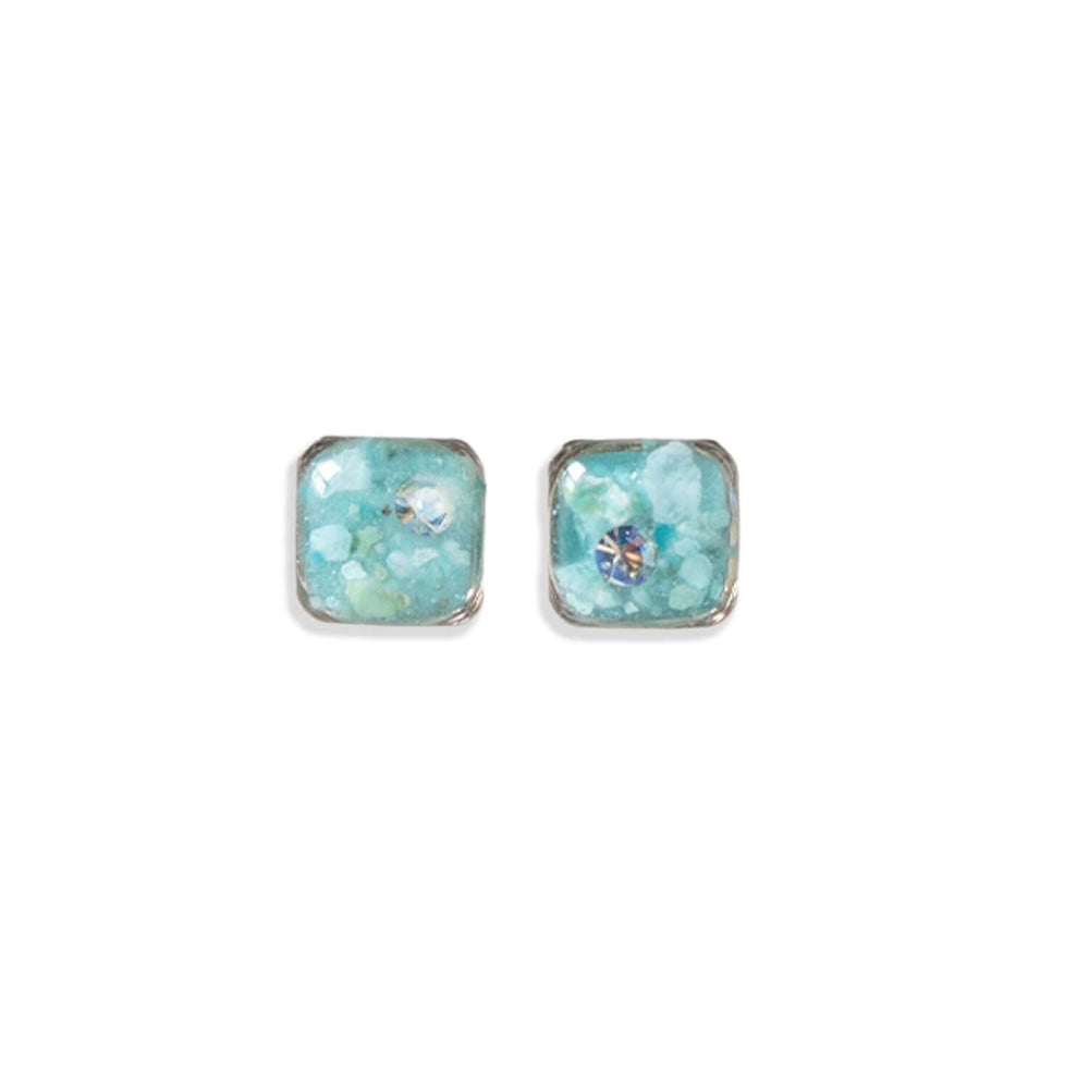 Square Blue Earrings - Kate Koel