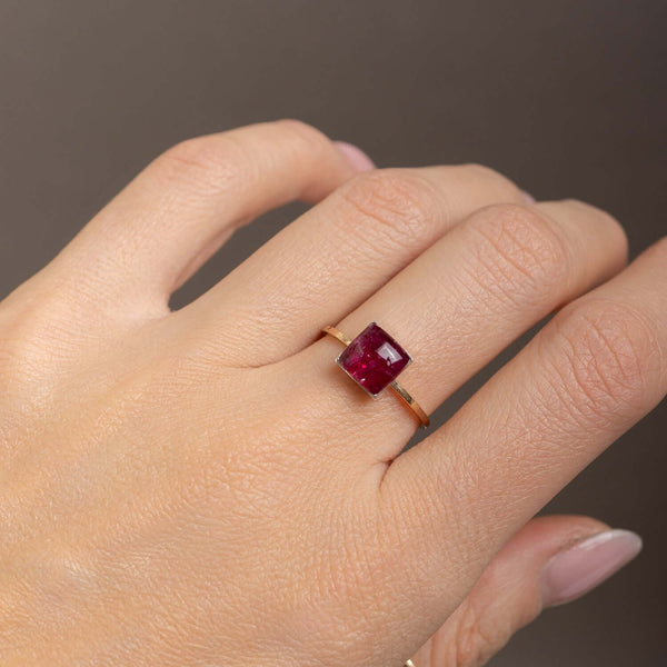Square Dainty Ruby Ring - Kate Koel