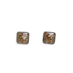 Square Flower Earrings in Silver - Kate Koel