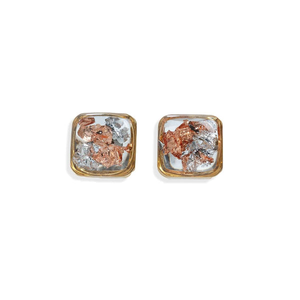 Square Shimmer Stud Earrings - Kate Koel