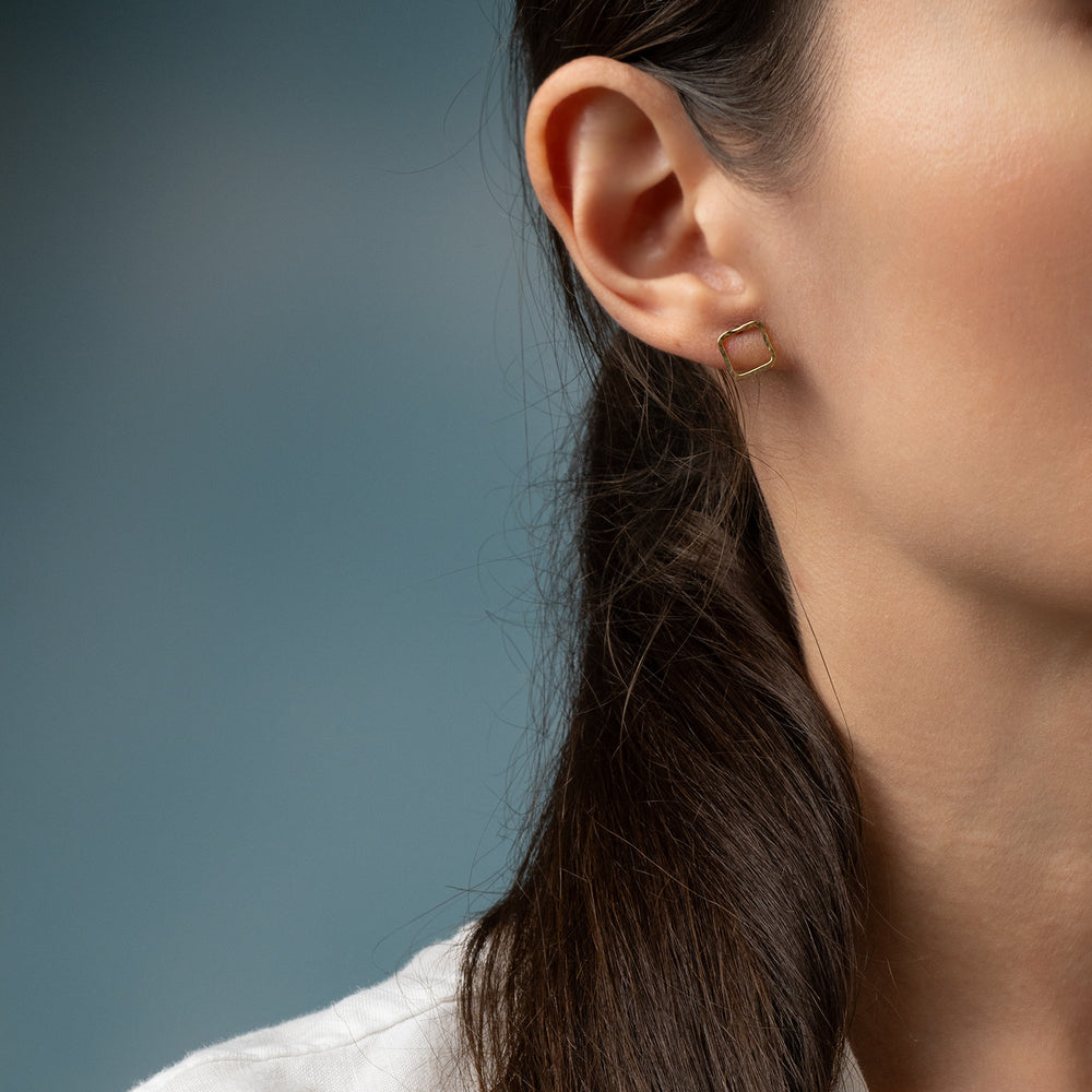 Open Square Stud Earrings