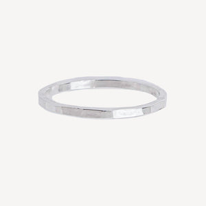 Silver ring on a white background