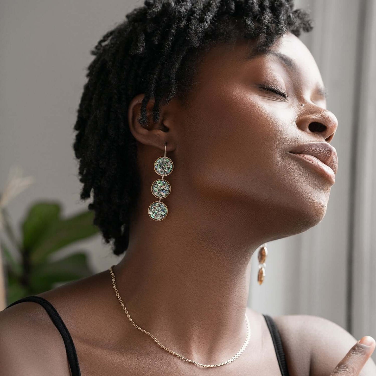 Statement Abalone Round Earrings - Kate Koel