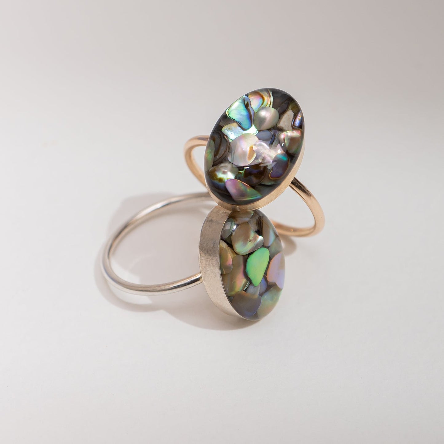Statement Abalone Shell Oval Ring - Kate Koel