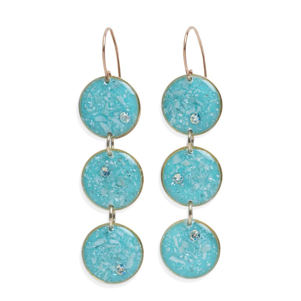 Statement Turquoise Round Earrings - Kate Koel