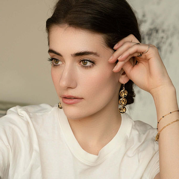 Statement Turquoise Round Earrings - Kate Koel