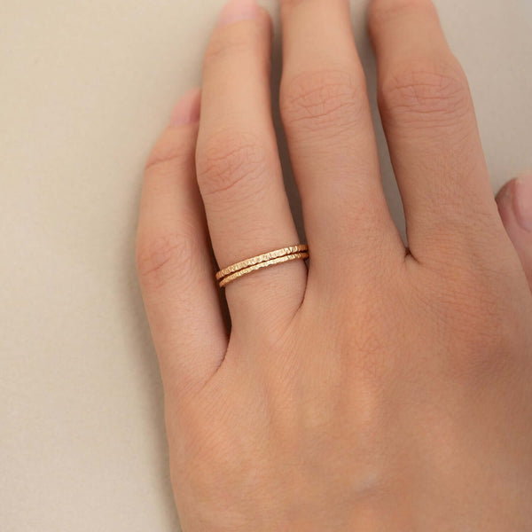 Textured Oat Grain stacking ring - Kate Koel