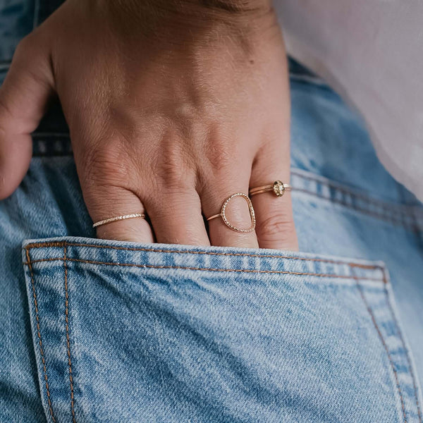 Textured Oat Grain stacking ring - Kate Koel