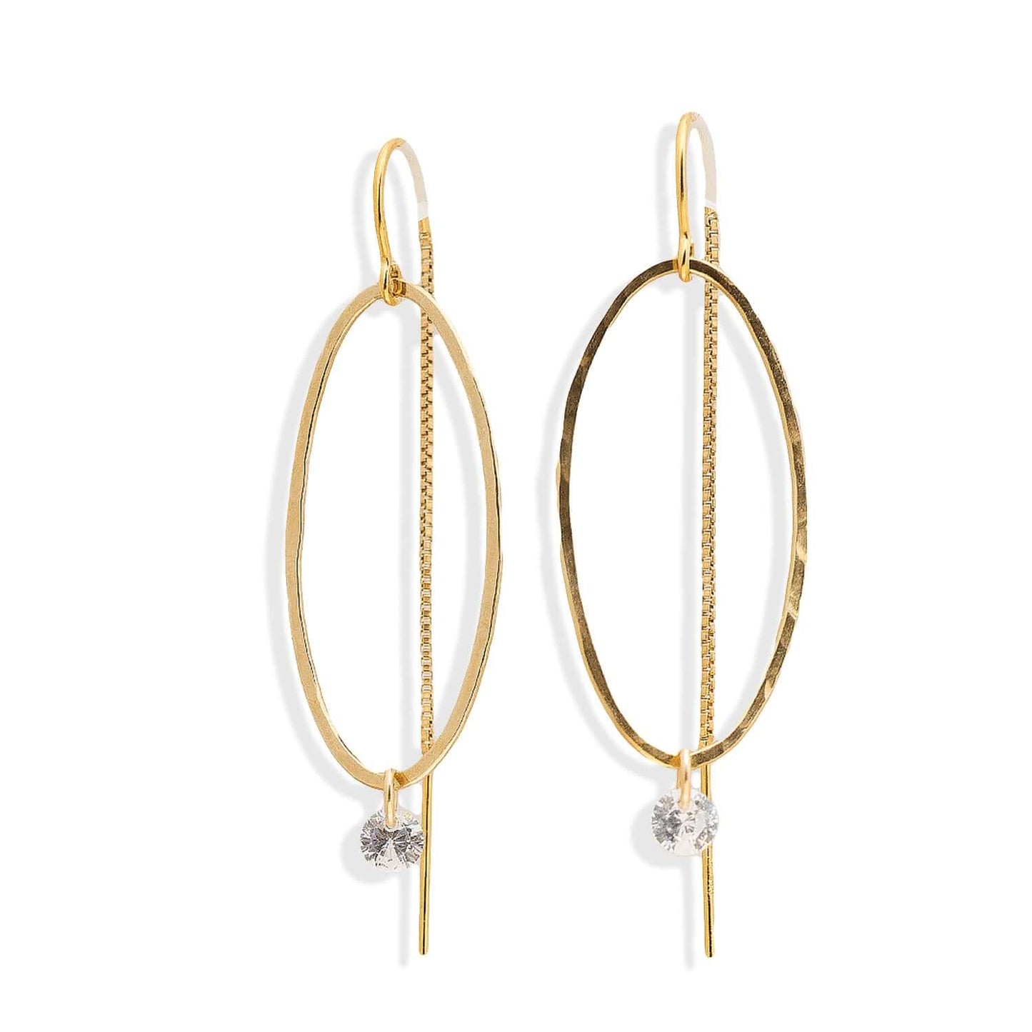 Threader Earrings with Cubic Zirconia - Kate Koel