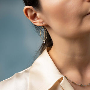 Threader Earrings with Cubic Zirconia - Kate Koel