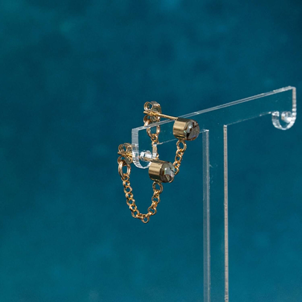 Tiny Abalone front to back earrings - Kate Koel