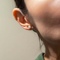 Tiny Howlite Hexagon Studs - Kate Koel