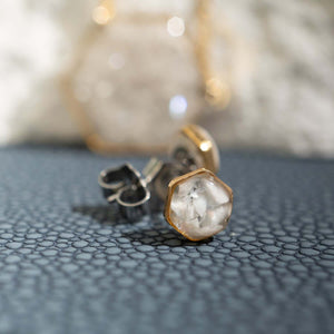 Tiny Howlite Hexagon Studs - Kate Koel