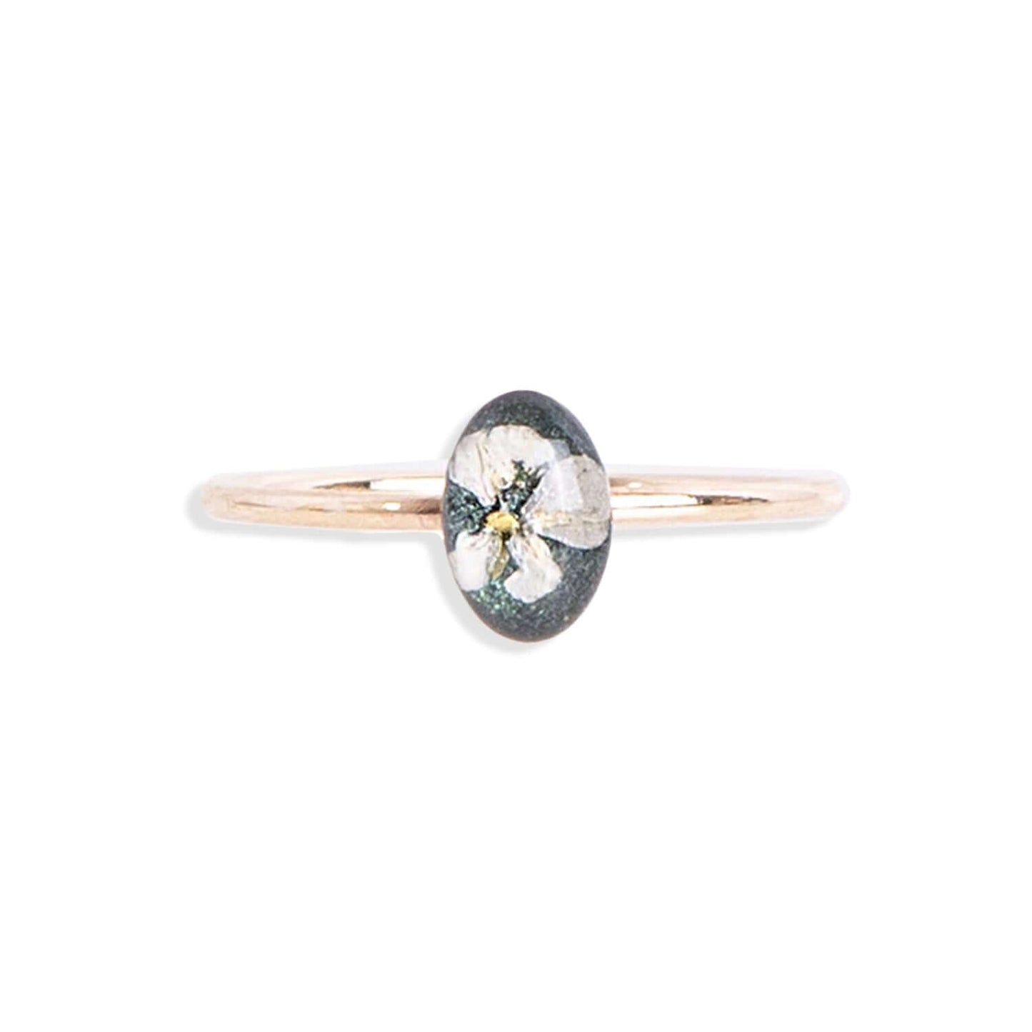 Delicate 14k gold filled flower ring with real dried
Queen Anne's Lace set in glass-like resin