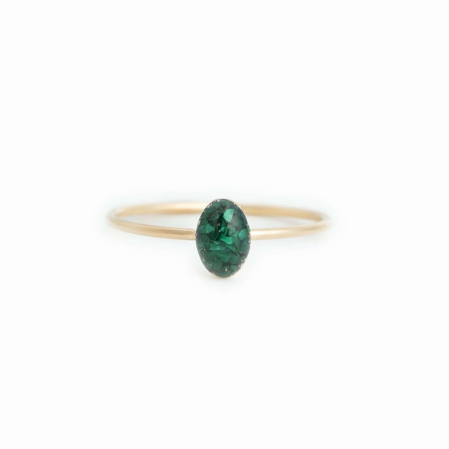 Tiny Oval Malachite ring - Kate Koel
