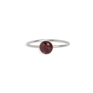 Tiny Round Garnet ring - Kate Koel