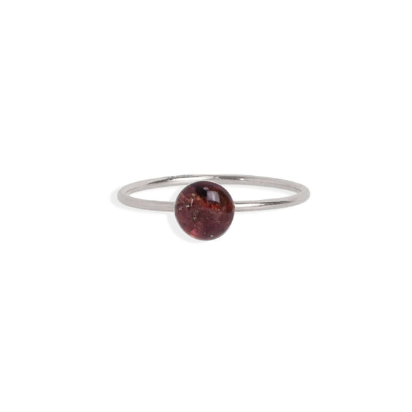 Tiny Round Garnet ring - Kate Koel