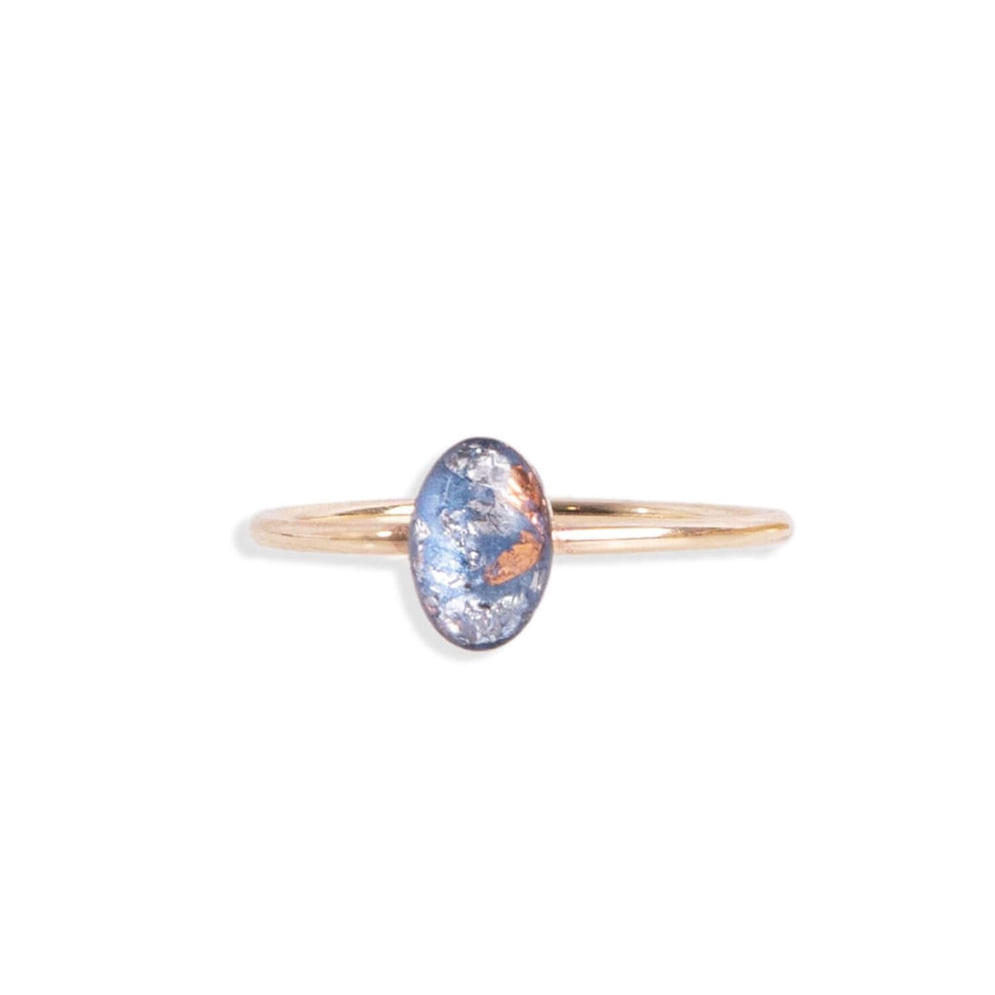 Tiny Shimmer Foil Oval Ring - Kate Koel