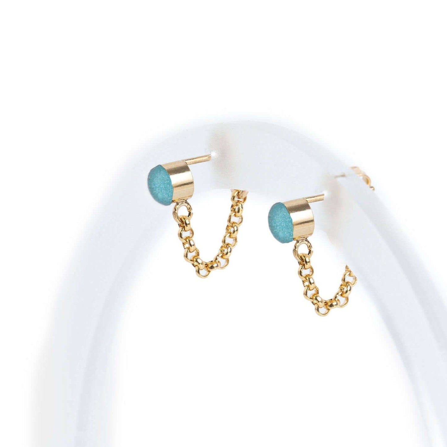 Tiny Turquoise front to back earrings - Kate Koel
