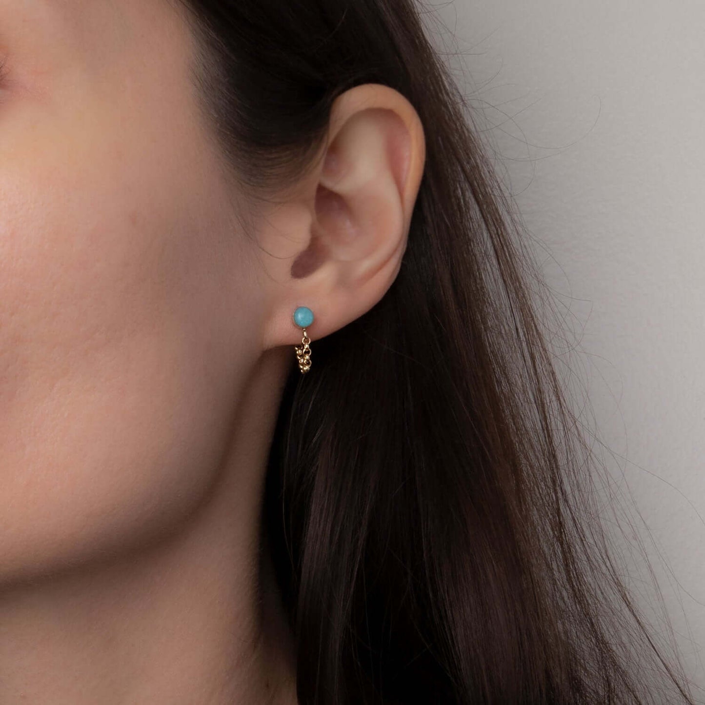 Tiny Turquoise front to back earrings - Kate Koel