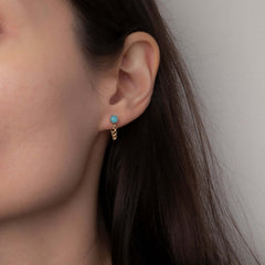 Tiny Turquoise front to back earrings - Kate Koel