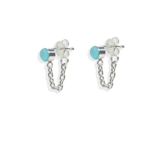 Tiny Turquoise front to back earrings - Kate Koel