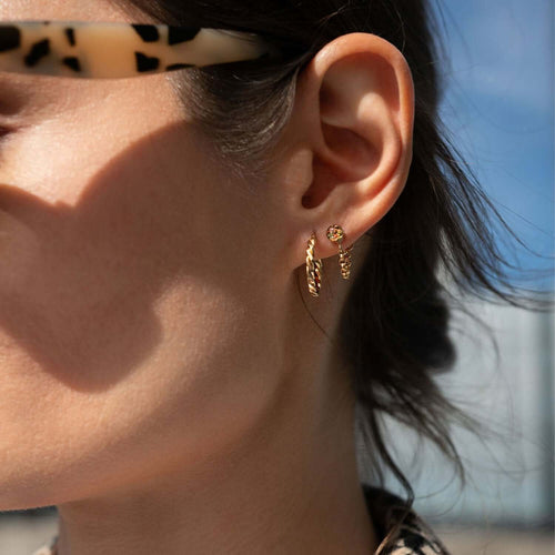 Tiny Unakite front to back earrings - Kate Koel