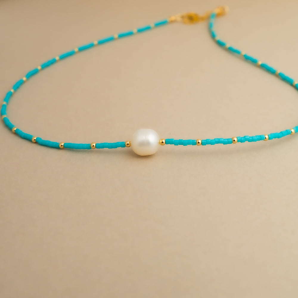 
                      
                        Pearl & Turquoise Beaded Necklace
                      
                    