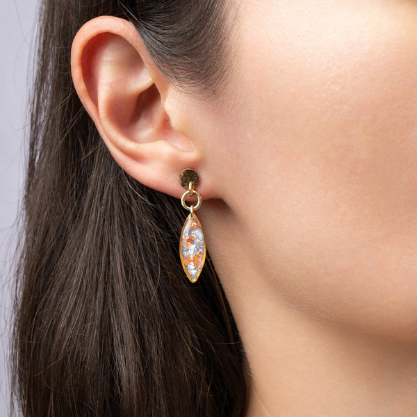 Vanilla Sky Oval Dangle Earrings