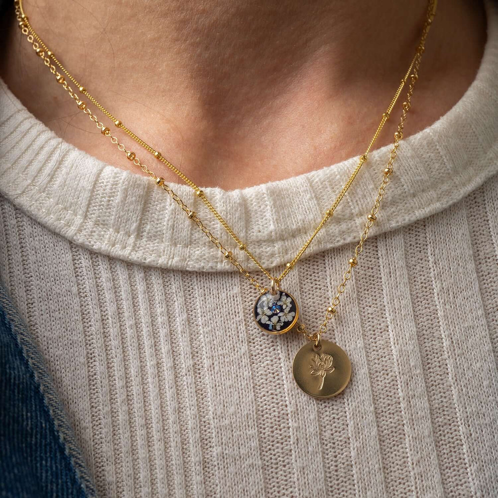 Violet Floral Round Necklace - Kate Koel
