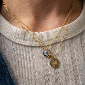 Violet Floral Round Necklace - Kate Koel