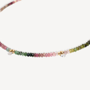 Watermelon Tourmaline Beaded Necklace