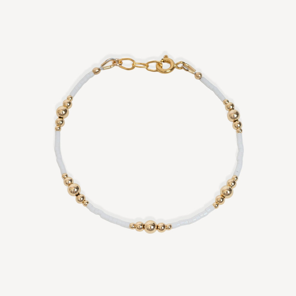 White & Gold Beaded Bracelet